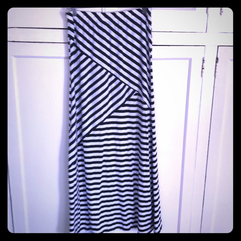 Striped Long Maxi Skirt